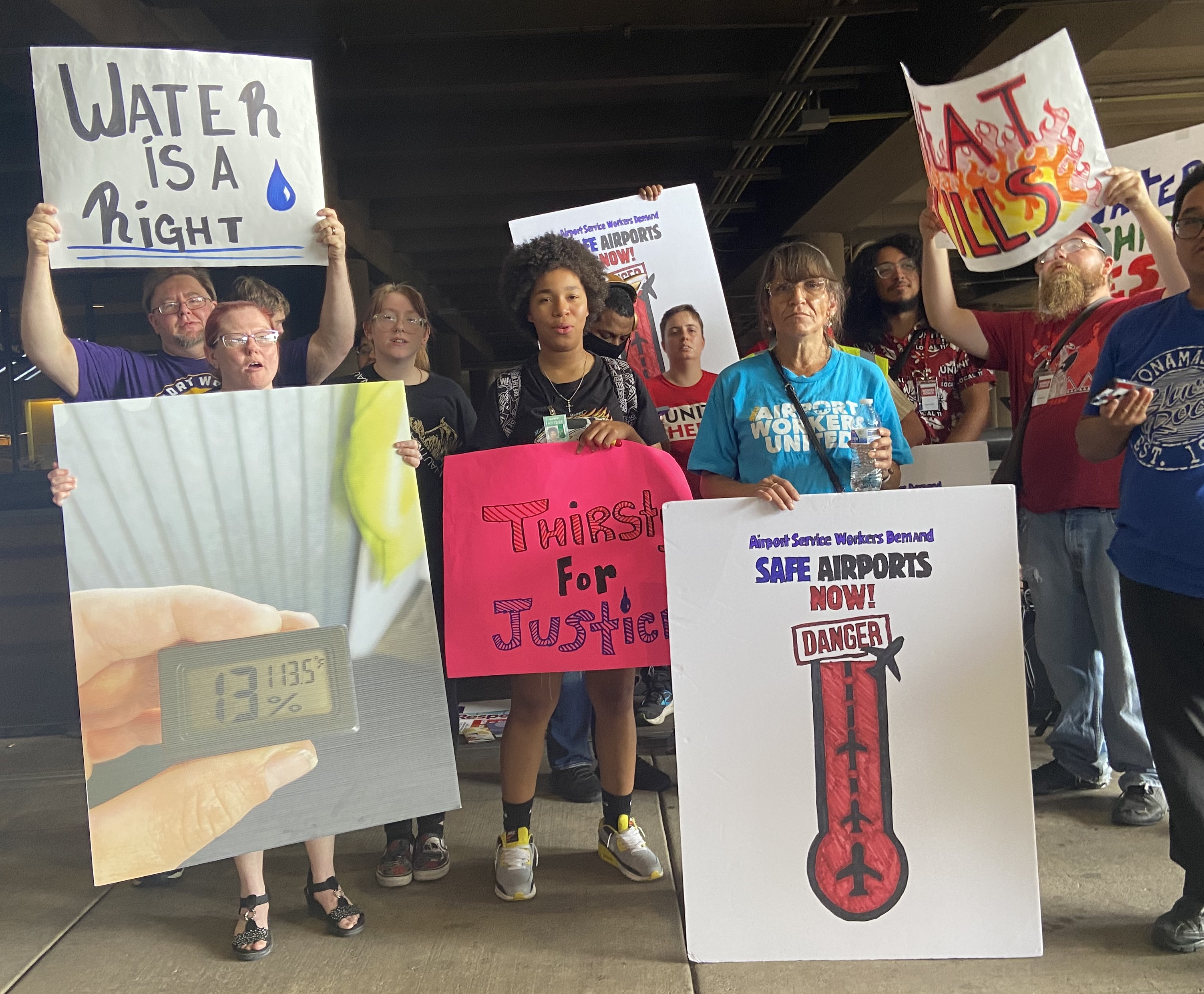 Airport Workers Demand Airlines Take Responsibility for Basic Heat Protection & Safe Workplaces 